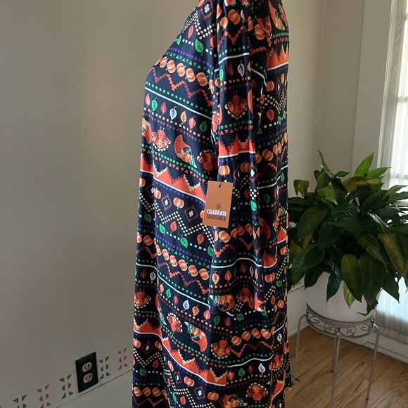 Celebrate Together Women’s 3/4 Sleeve Thanksgiving Themed Dress - Size Large - Picture 3 of 9